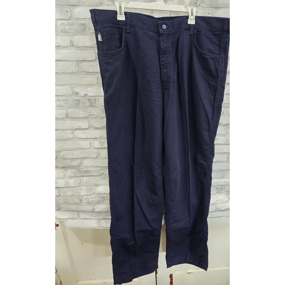 Carhartt FR Midweight Canvas Men's Size 42x34 FRB159-DNY CAT 2 Navy Blue Pants
